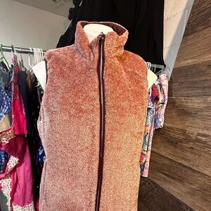 Free Country Maroon Red Reversible Lined Vest High Collar